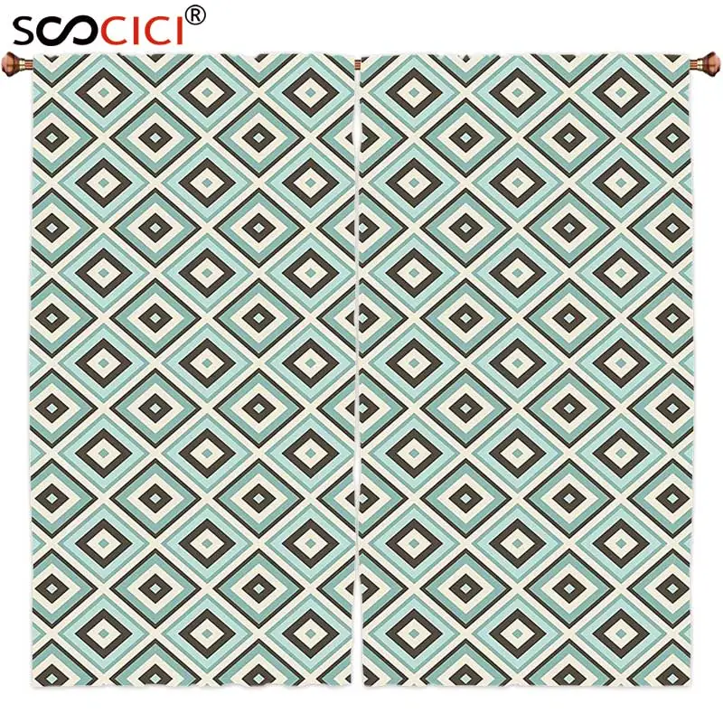 Window Curtains Treatments 2 Panels,Geometric Decor Collection Diamond Patterns Mosaic Square Vintage Fabric Design Style
Window Curtains Treatments 2 Panels,Geometric Decor Collection Diamond Patterns Mosaic Square Vintage Fabric Design Style