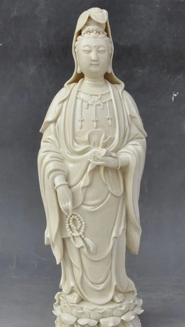 14"Fujian Famous Dehua White Porcelain Lotus Kwan-yin Bodhisattva Buddha Statue
14"Fujian Famous Dehua White Porcelain Lotus Kwan-yin Bodhisattva Buddha Statue