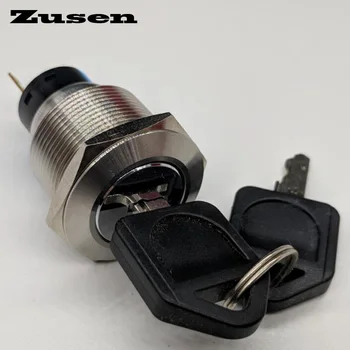 

Zusen 22mm ZS22F-11Y/21/S 2 position lock Metal Key Switch push button switch
