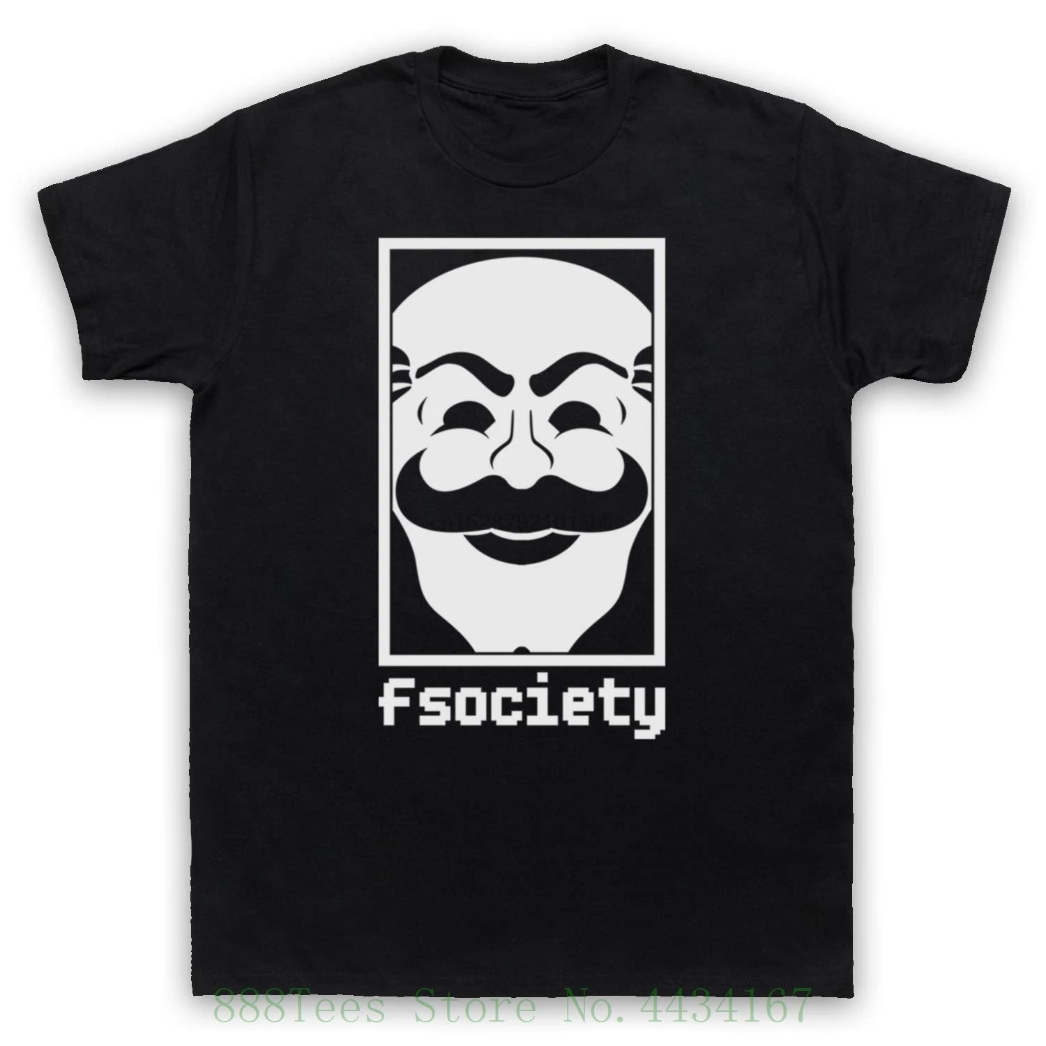 Фото Мужская футболка с коротким рукавом черная принтом бренд Mr Робот Fsociety | одежда