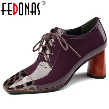 FEDONAS New Women Cow Patent Leather Lace Up Pumps Fashion Square Toe High Heels Elegant Shoes Woman Female New Pumps Shoes
FEDONAS New Women Cow Patent Leather Lace Up Pumps Fashion Square Toe High Heels Elegant Shoes Woman Female New Pumps Shoes