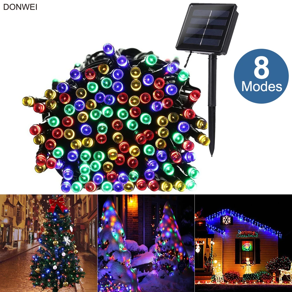 DONWEI 8 Mode 12M 100 LED Solar Lighting Strings Outdoor Waterproof Christmas New Year Garden Road Trees Decorative String Light
DONWEI 8 Mode 12M 100 LED Solar Lighting Strings Outdoor Waterproof Christmas New Year Garden Road Trees Decorative String Light
