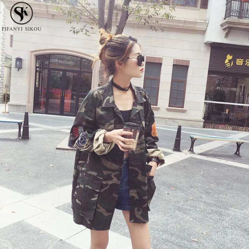 Spring Autumn Fashion Korean Harajuku Embroidery Badge Camo Women Jacket Coat 2018 New Loose Plus size Street jaqueta LGP35
Spring Autumn Fashion Korean Harajuku Embroidery Badge Camo Women Jacket Coat 2018 New Loose Plus size Street jaqueta LGP35