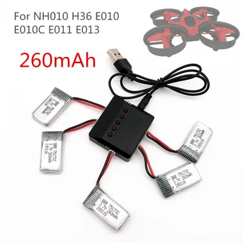 5pcs 3.7V 260MAH For E010 E010C E011 E013 H36 Mini RC Quadcopter 3.7V 260MAH 30C Libo Battery With Charger Set Combo
5pcs 3.7V 260MAH For E010 E010C E011 E013 H36 Mini RC Quadcopter 3.7V 260MAH 30C Libo Battery With Charger Set Combo