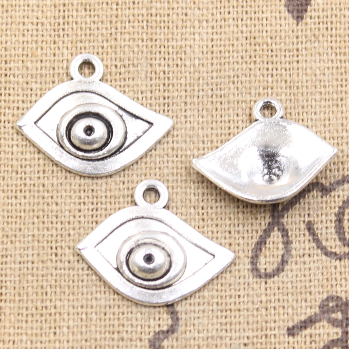 30pcs Charms evil eye 21*17mm Antique Silver Plated Pendants Making DIY Handmade Tibetan Jewelry | Украшения и аксессуары