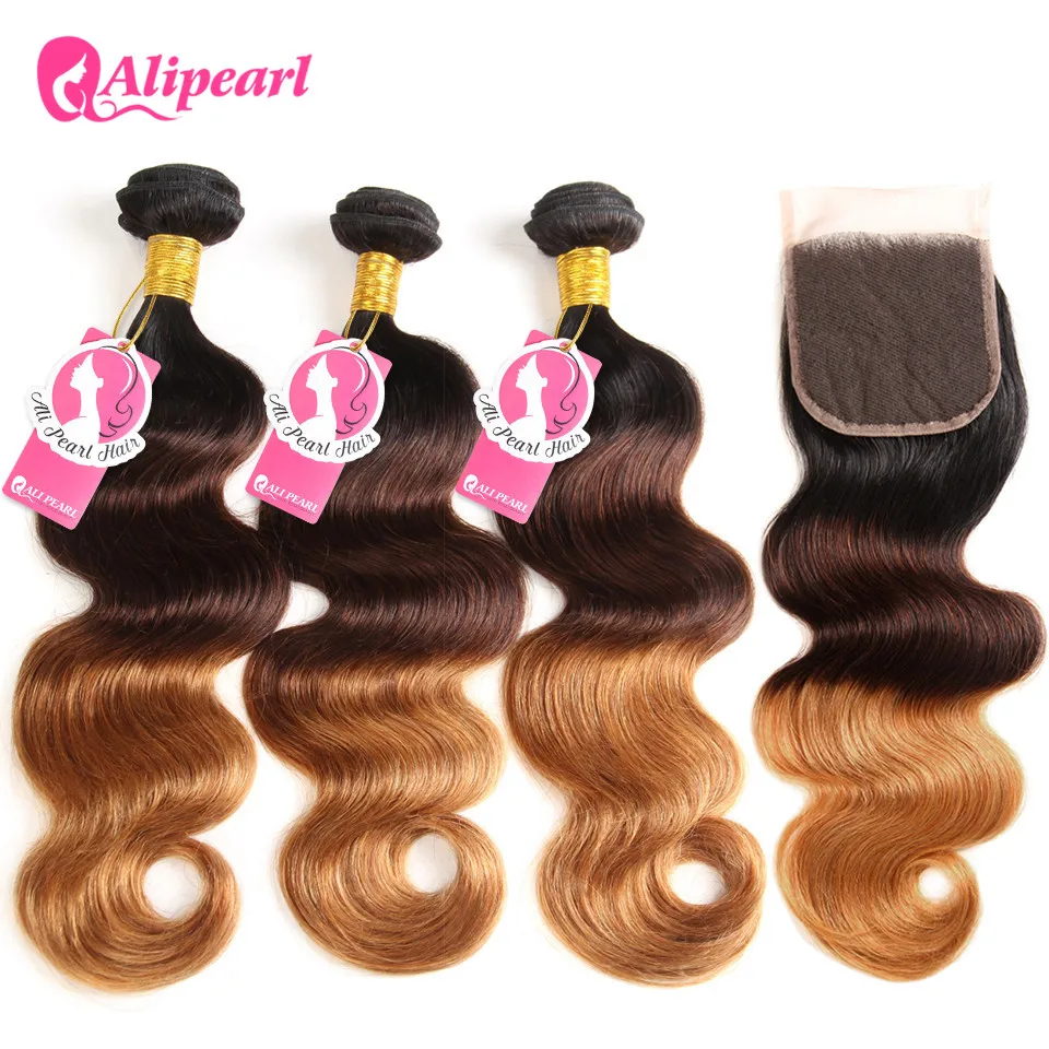 AliPearl Hair 1B/4/30 Ombre Brazilian Body Wave Hair 3 Bundles Human Hair Bundles With Closure 10-24 Inch Remy Hair Extensions
AliPearl Hair 1B/4/30 Ombre Brazilian Body Wave Hair 3 Bundles Human Hair Bundles With Closure 10-24 Inch Remy Hair Extensions