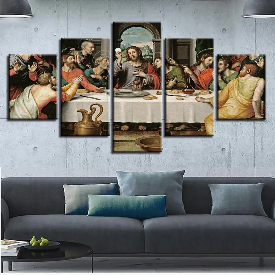 Canvas Painting Living Room Wall Art Modular Poster 5 Panel Last Supper Jesus HD Printed Modern Framework Pictures Home Decor
Canvas Painting Living Room Wall Art Modular Poster 5 Panel Last Supper Jesus HD Printed Modern Framework Pictures Home Decor