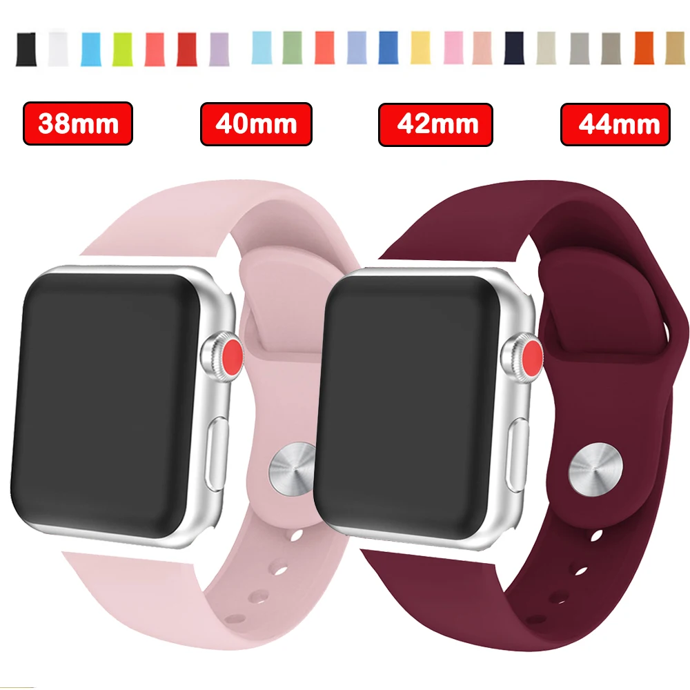 Sport silicone watchbands waterproof Strap band for apple watch strap 38mm/42mm 40mm/44mm For iwatch seris 4 3 2 1 New wristband | Наручные