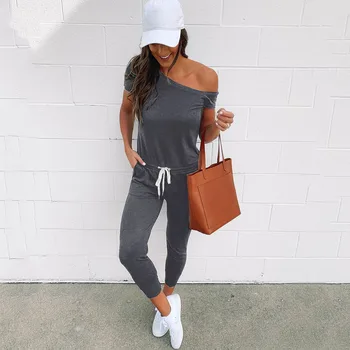Women Jumpsuits Solid Color Short Sleeves Off Shoulder Tied Jumper for Summer OH66
Women Jumpsuits Solid Color Short Sleeves Off Shoulder Tied Jumper for Summer OH66
