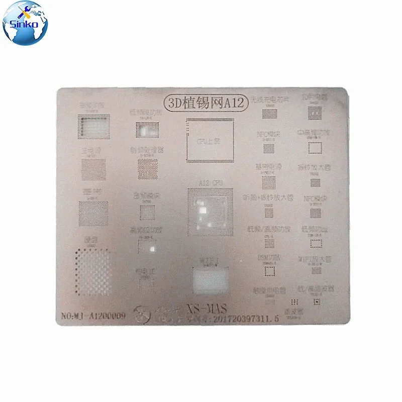MJ 3D A12 Reballing Stencil Template CPU Soldering Repair Tools For iPhone X MAX XS XR Motherboard Repair
MJ 3D A12 Reballing Stencil Template CPU Soldering Repair Tools For iPhone X MAX XS XR Motherboard Repair