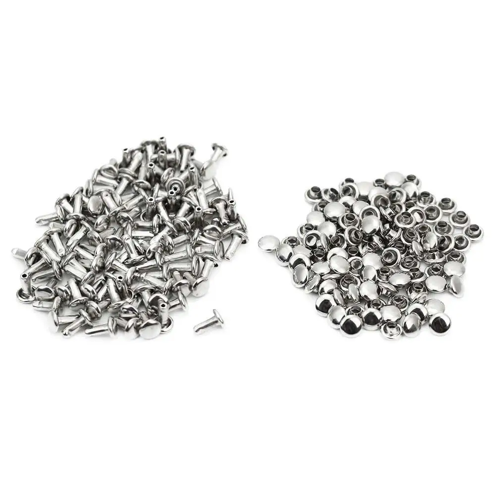 100pcs/Pack 6mm Round Iron Double Caps Studs Rapid Rivets Spikes Leathercraft Shoes Belt Bags Decorations DIY Craft Tools
100pcs/Pack 6mm Round Iron Double Caps Studs Rapid Rivets Spikes Leathercraft Shoes Belt Bags Decorations DIY Craft Tools