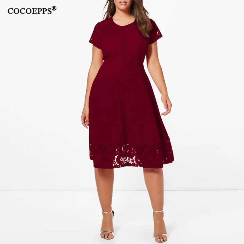 2019 5XL New lace big size dress women Hallow Out autumn Casual dress plus size vintage dress office ladies Elegant Dress Female
2019 5XL New lace big size dress women Hallow Out autumn Casual dress plus size vintage dress office ladies Elegant Dress Female