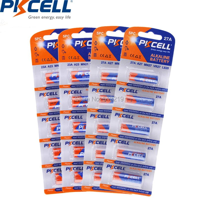 PKCELL 10pcs 23A L1028 A23 A-23 RV08 and 10pcs 27A 12V MN27 27A A27 L828 12v alkaline battery primary dry batteries
PKCELL 10pcs 23A L1028 A23 A-23 RV08 and 10pcs 27A 12V MN27 27A A27 L828 12v alkaline battery primary dry batteries
