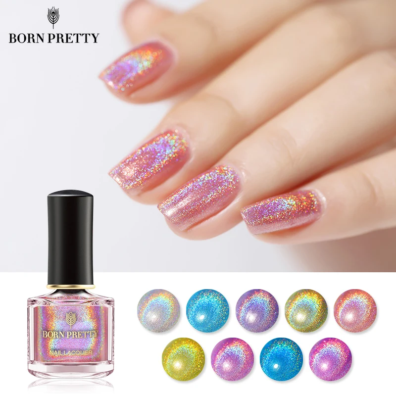 

BORN PRETTY Light Sensitive graphic Nail Polish 6ml Pink Silver Shimmer Glitter Color Changing Nail Art Varnish