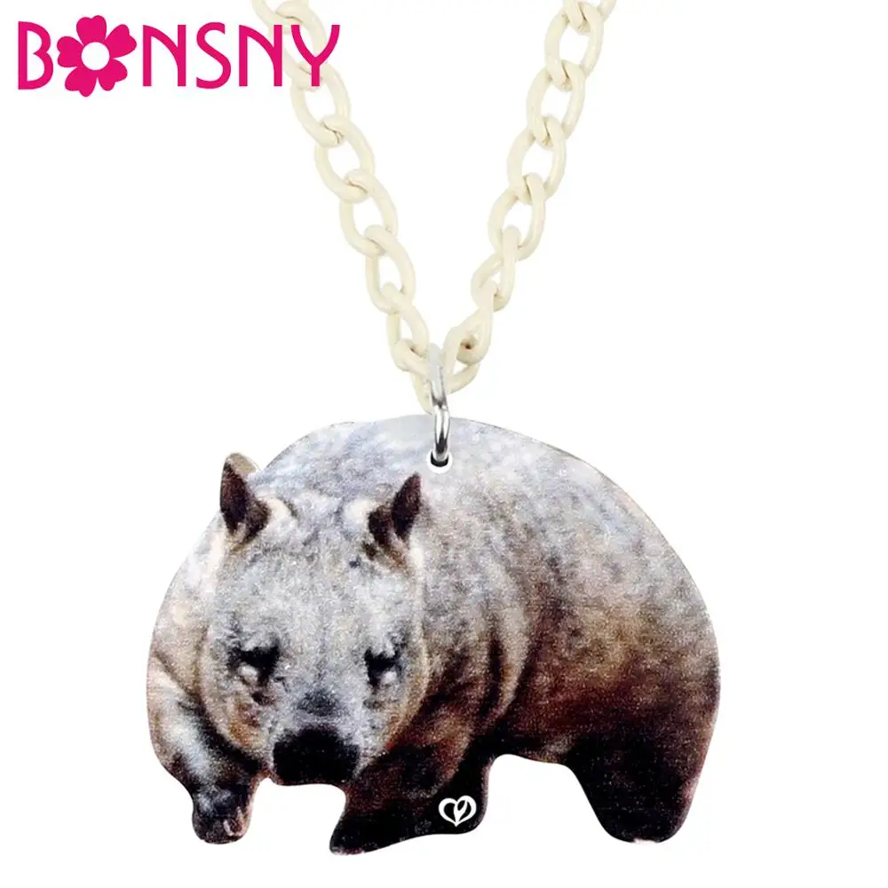 Bonsny Acrylic Cute Australian Wombat Pendant Necklace Chain Choker Trendy Jewelry For Women Girls Lovers Charms Gift Souvenir
Bonsny Acrylic Cute Australian Wombat Pendant Necklace Chain Choker Trendy Jewelry For Women Girls Lovers Charms Gift Souvenir