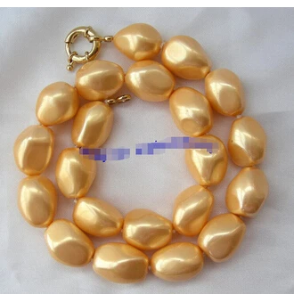 stunning big 20mm gold baroque south sea shell pearls necklace Lovely Women's Wedding Jewelry Pretty!
stunning big 20mm gold baroque south sea shell pearls necklace Lovely Women's Wedding Jewelry Pretty!