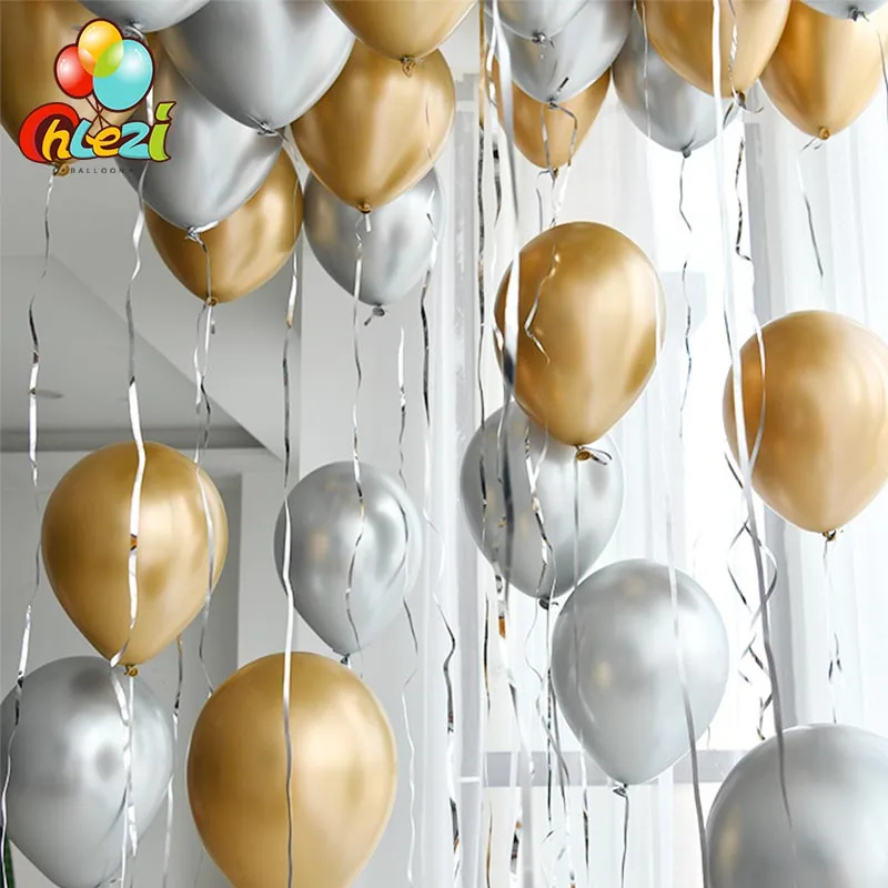 100pcs 12inch Gold Silver Chrome Metallic Latex Balloons Wedding Market hotel Birthday Christmas Party decoration Helium balloon
100pcs 12inch Gold Silver Chrome Metallic Latex Balloons Wedding Market hotel Birthday Christmas Party decoration Helium balloon