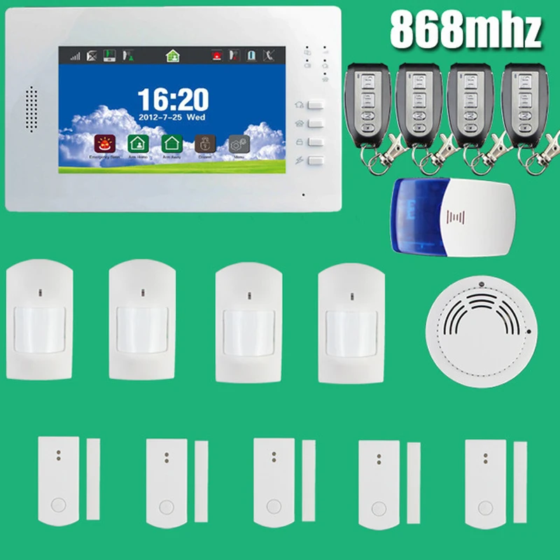 New 7 Inch Touch Panel Wireless GSM Home Security Alarm System with Backup Battery Support IOS and Android APP Controll
New 7 Inch Touch Panel Wireless GSM Home Security Alarm System with Backup Battery Support IOS and Android APP Controll