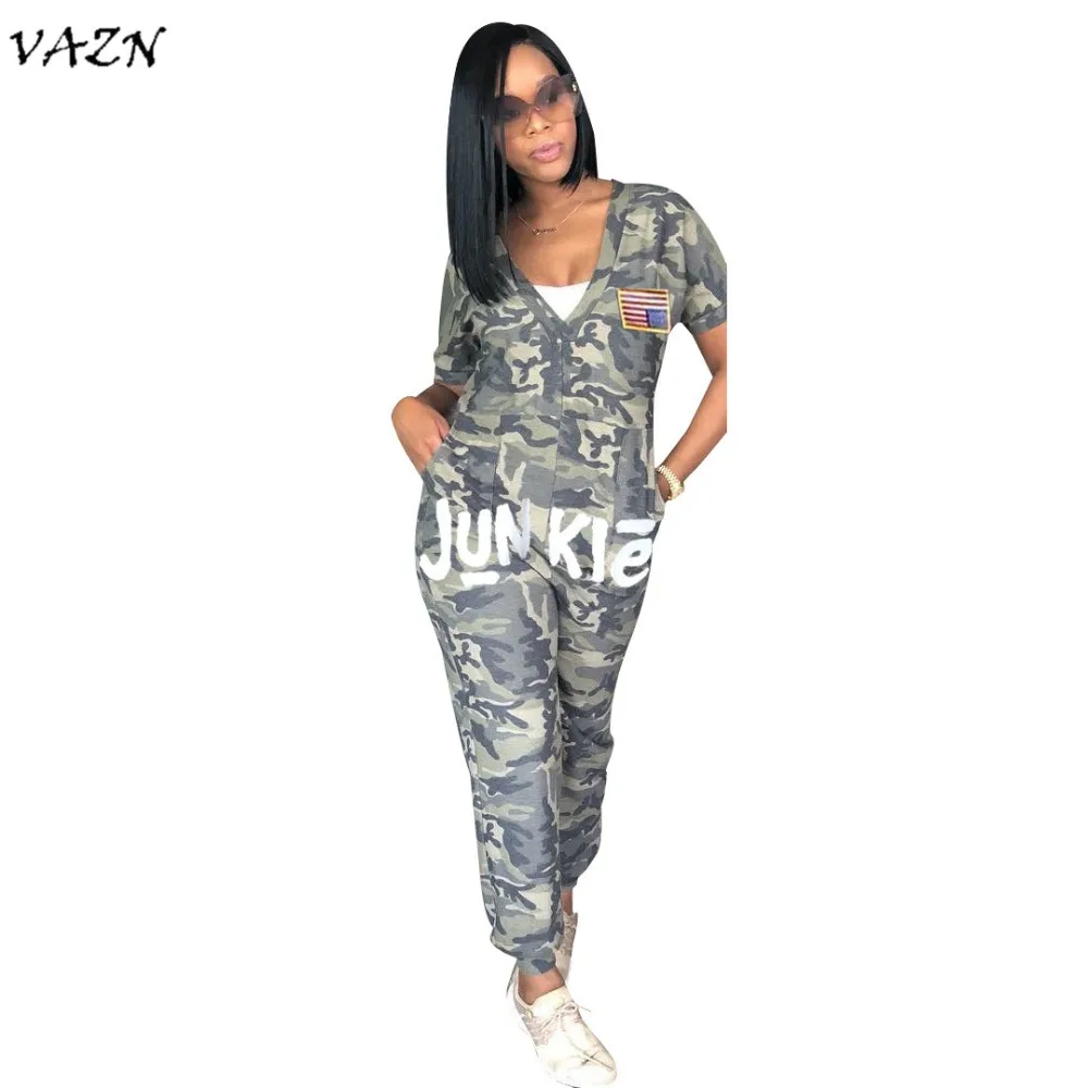 VAZN Top Quality New Design 2018 Casual Style Women Jumpsuits Camouflage V-Neck Short Sleeve Long Bodycon Romper S3309
VAZN Top Quality New Design 2018 Casual Style Women Jumpsuits Camouflage V-Neck Short Sleeve Long Bodycon Romper S3309