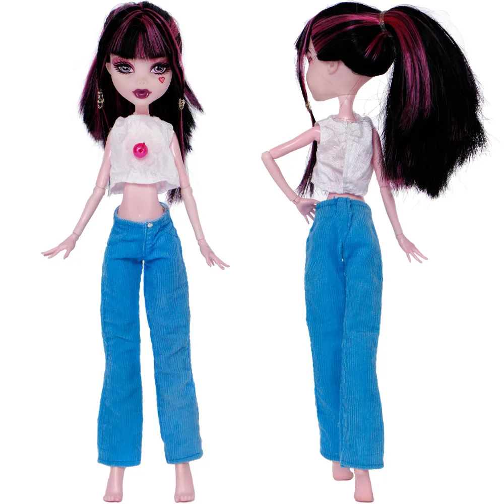 Fashion Outfit White Small Flower Vest Blouse Blue Trousers Casual Suit Clothes For Monster High Doll Accessories Baby DIY Toy
Fashion Outfit White Small Flower Vest Blouse Blue Trousers Casual Suit Clothes For Monster High Doll Accessories Baby DIY Toy