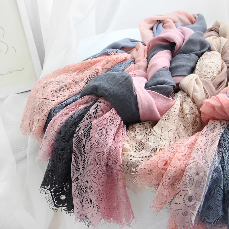 2018 Newest Women Two Color Tone Ombre Pattern Lace Trim Scarf 9Colors 10PCS/LOT
2018 Newest Women Two Color Tone Ombre Pattern Lace Trim Scarf 9Colors 10PCS/LOT
