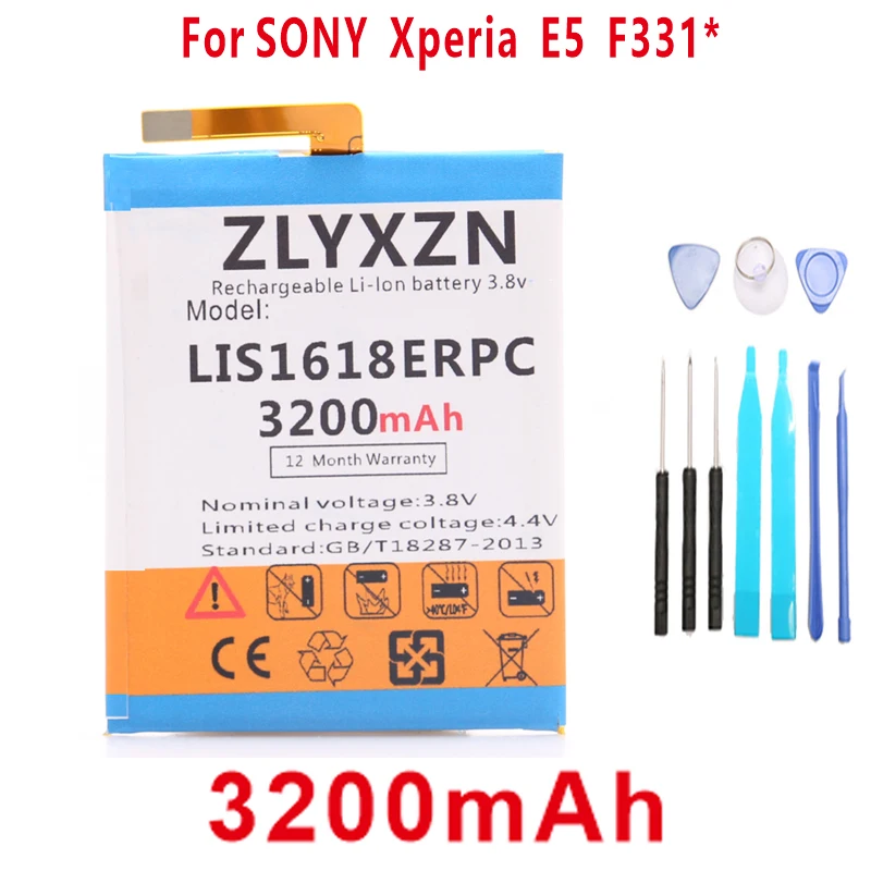 3200mAh LIS1618ERPC cell phone battery for SONY Xperia XA (F3111) E5 F3313 F3112 F3116 F3115 F3311 battery +tools
3200mAh LIS1618ERPC cell phone battery for SONY Xperia XA (F3111) E5 F3313 F3112 F3116 F3115 F3311 battery +tools