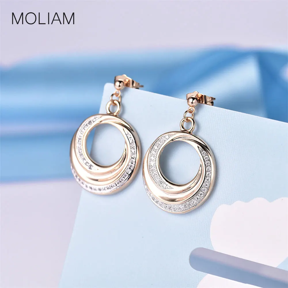 MOLIAM Fashion Trendy Circle Earrings for Women Gold-Color Cubic Zirconia Dangle Drop Earring Jewelry Valentine Gift MLE606
MOLIAM Fashion Trendy Circle Earrings for Women Gold-Color Cubic Zirconia Dangle Drop Earring Jewelry Valentine Gift MLE606
