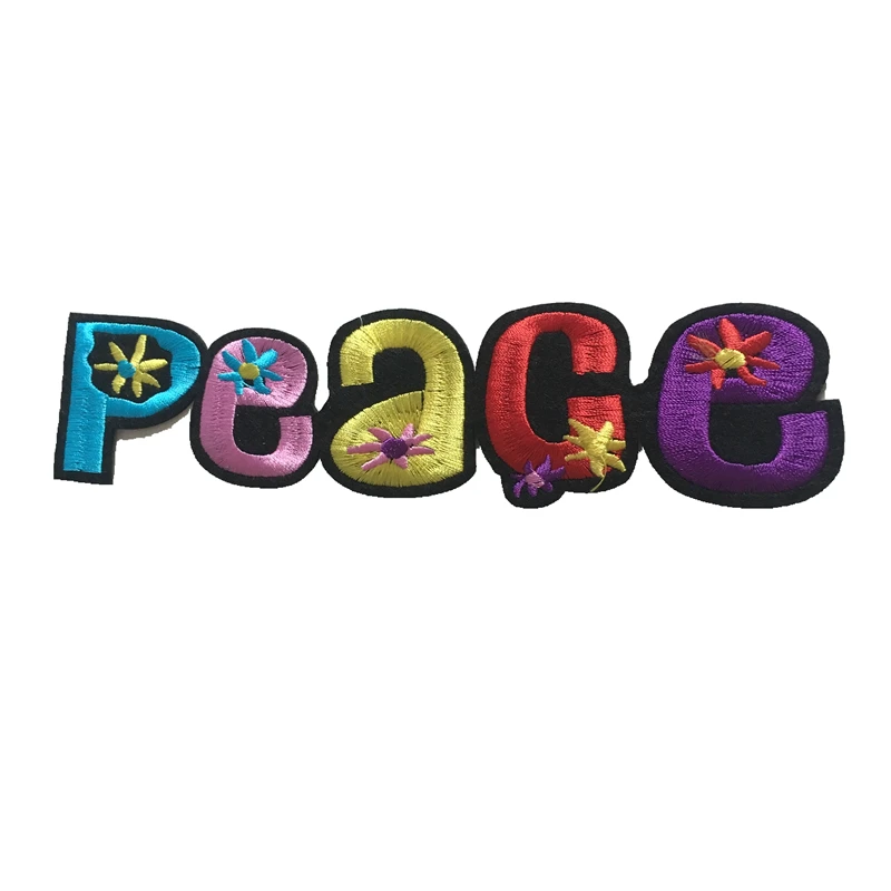 5pcs/lot Colorful Peace Embroidered Applique Patches for Clothing Letters Floral Embroidery Patch DIY Decoraion Accessories
5pcs/lot Colorful Peace Embroidered Applique Patches for Clothing Letters Floral Embroidery Patch DIY Decoraion Accessories