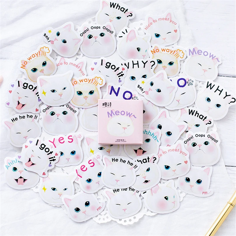 45pcs/pack Kawaii Emoticon Cartoon Meow Cat Stationery Adhesive Stickers for Diary Notebook DIY Stickers Scrapbooking Decorative
45pcs/pack Kawaii Emoticon Cartoon Meow Cat Stationery Adhesive Stickers for Diary Notebook DIY Stickers Scrapbooking Decorative