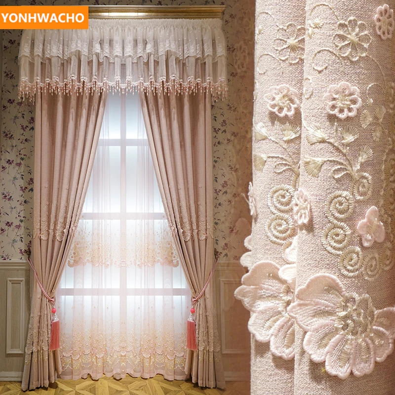 Custom curtains European luxury embroidered princess garden light purple cotton cloth blackout curtain tulle valance drape B355
Custom curtains European luxury embroidered princess garden light purple cotton cloth blackout curtain tulle valance drape B355