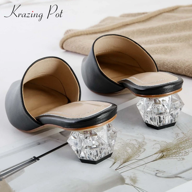 Krazing Pot hot genuine leather crystal strange heels European mules women luxury Summer banquet princess designer pumps L8f1 
Krazing Pot hot genuine leather crystal strange heels European mules women luxury Summer banquet princess designer pumps L8f1