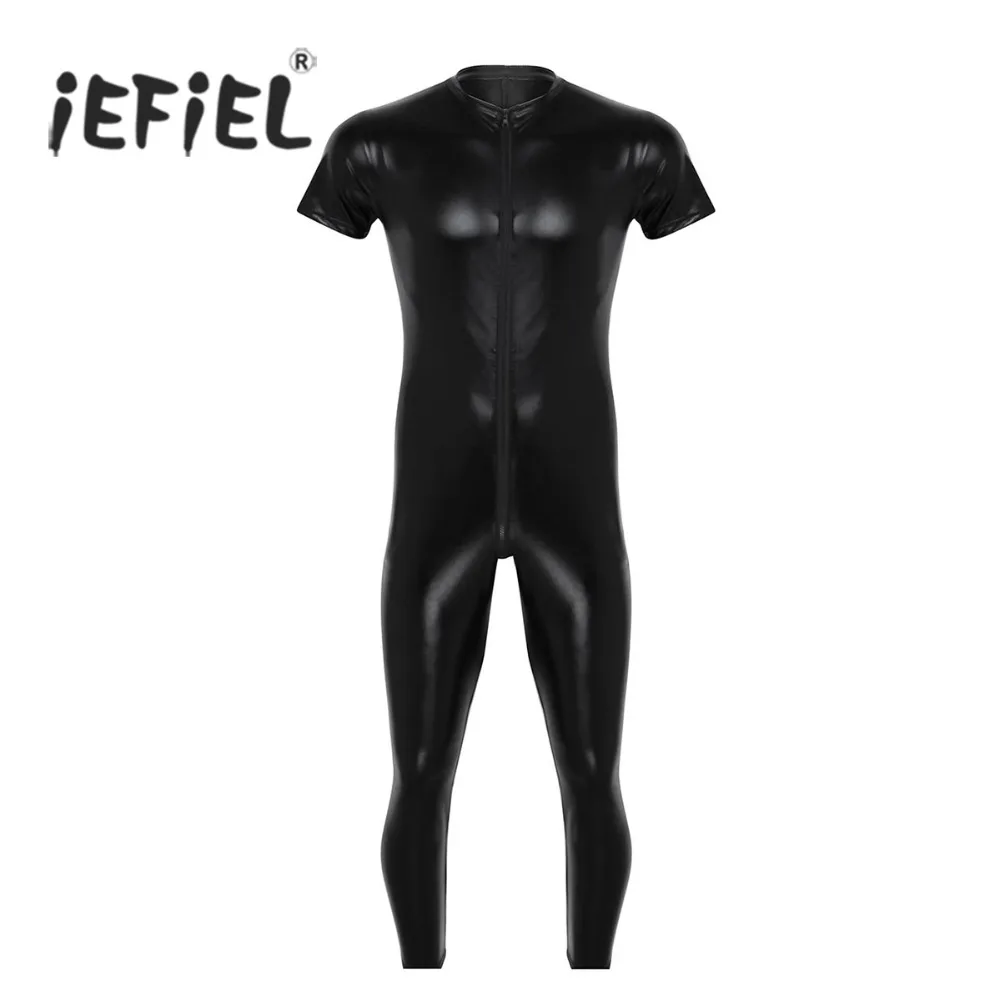 iEFiEL Mens Stretchy Faux Leather Short Sleeves Zipper Crotch Full Body Leotard Bodysuit Clubwear Overalls for Evening Party
iEFiEL Mens Stretchy Faux Leather Short Sleeves Zipper Crotch Full Body Leotard Bodysuit Clubwear Overalls for Evening Party