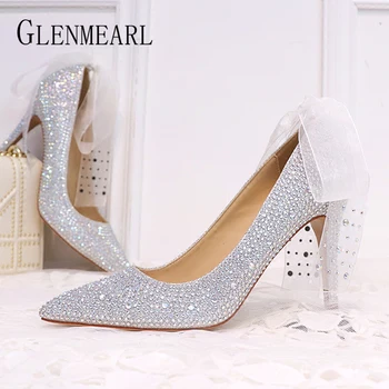 Women Wedding Shoes High Heels Luxury Design Women Pumps Rhinestone Pointed Toe Spring Summer Brand Cinderella Shoes Party DE
Women Wedding Shoes High Heels Luxury Design Women Pumps Rhinestone Pointed Toe Spring Summer Brand Cinderella Shoes Party DE