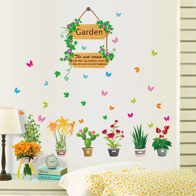 Garden Wall Stickers Flowerpot rural style living room TV setting metope adornment wall stickers
Garden Wall Stickers Flowerpot rural style living room TV setting metope adornment wall stickers