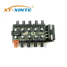 XT-XINTE 1 a 10 adaptador do controlador da velocidade da fonte de alimentação do cabo pwm 4pin 12 v do divisor do cubo do ventilador de refrigeração para o mineiro do bitcoin(China)