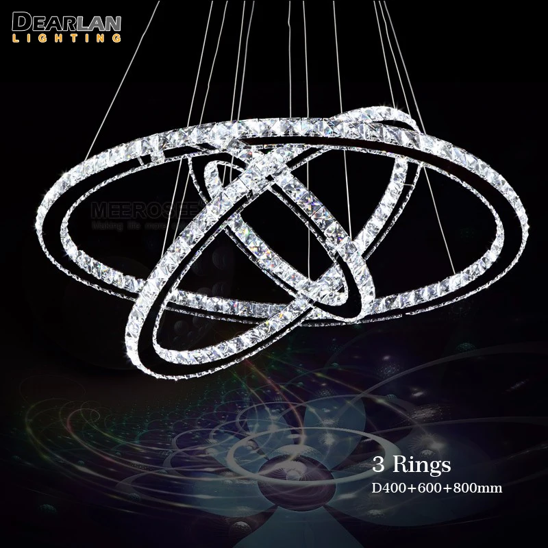 Modern 3 Rings LED Pendant Light With Remote Control Stainless Steel Circle Crystal Hanging Lamp Light for Living Room Bedroom
Modern 3 Rings LED Pendant Light With Remote Control Stainless Steel Circle Crystal Hanging Lamp Light for Living Room Bedroom