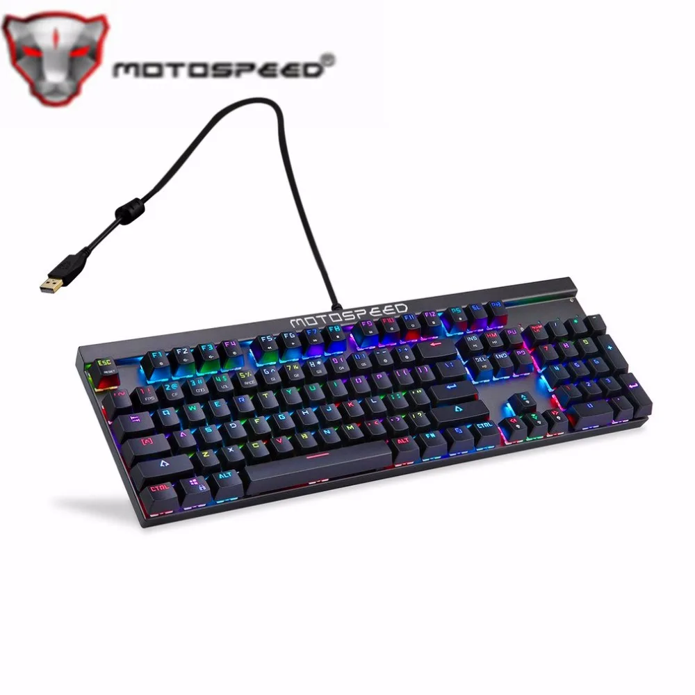 Motorspeed CK103 Wired 104 Keys RGB Mechanical Keyboard USB2.0 14 Modes LED Backlight Gaming Keyboard for Teclado Gamer PK CK104 
Motorspeed CK103 Wired 104 Keys RGB Mechanical Keyboard USB2.0 14 Modes LED Backlight Gaming Keyboard for Teclado Gamer PK CK104