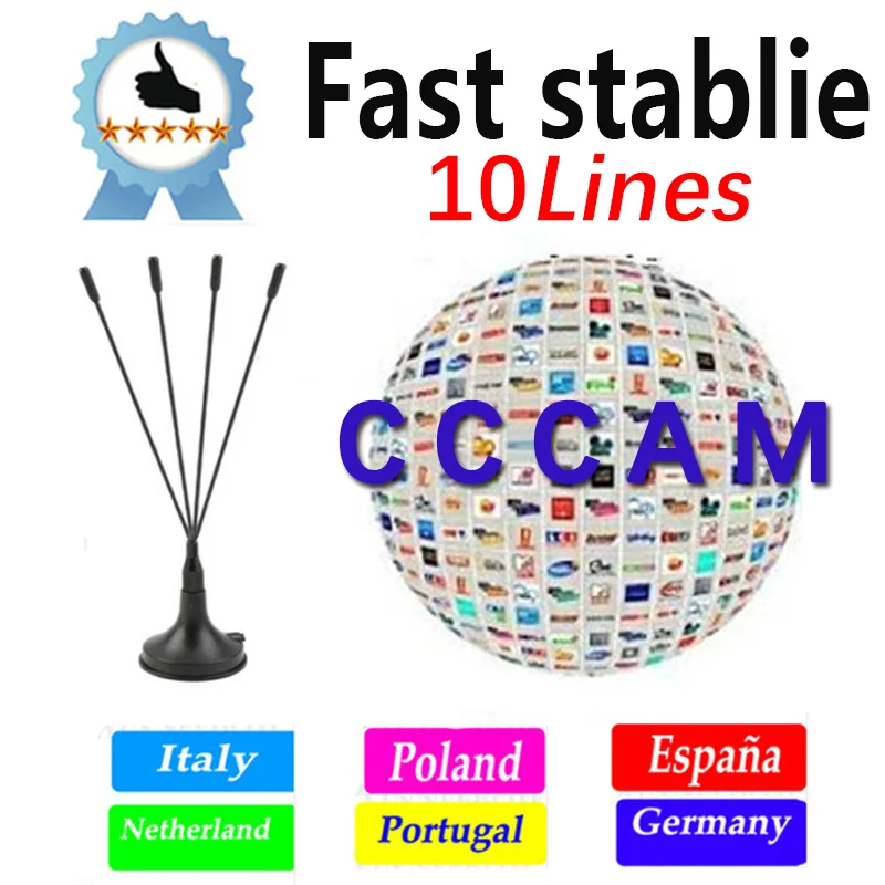 2019 Europe HD cable 1 Year CCCams for Satellite tv Receiver 6 7 8 10Clines WIFI FULL DVB-S2 Support Spain uk french Germany
2019 Europe HD cable 1 Year CCCams for Satellite tv Receiver 6 7 8 10Clines WIFI FULL DVB-S2 Support Spain uk french Germany
