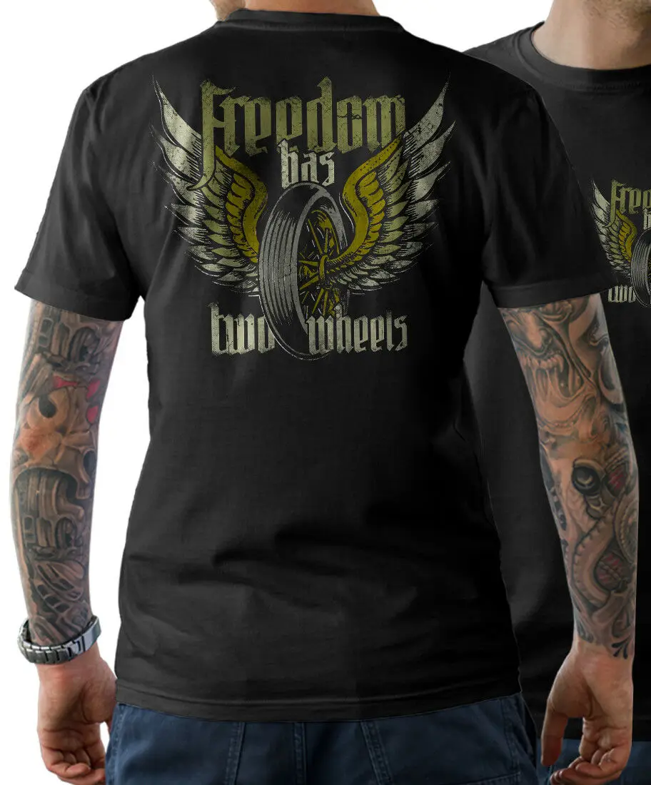 T-Shirt Biker Motorrad Freedom Has Two Wheels Motorcycles Double Side Summer 2019 Cotton Men Fashion Fitness Brand Movie T Shirt
T-Shirt Biker Motorrad Freedom Has Two Wheels Motorcycles Double Side Summer 2019 Cotton Men Fashion Fitness Brand Movie T Shirt