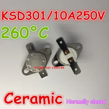 10pcs/lot KSD301 10A 250V 260 degrees 260 C Normal Close NC ceramic Temperature Controlled Switch Thermostat
10pcs/lot KSD301 10A 250V 260 degrees 260 C Normal Close NC ceramic Temperature Controlled Switch Thermostat