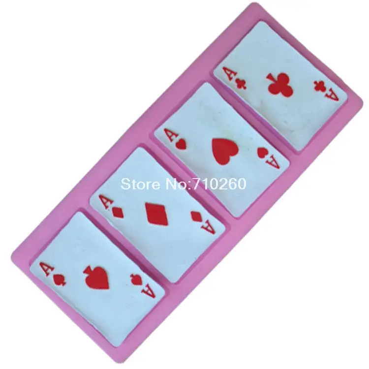 Image 1piece A Poker Cards Design Fondant Cake Molds Tools Soap Chocolate Mould For The Kitchen Baking