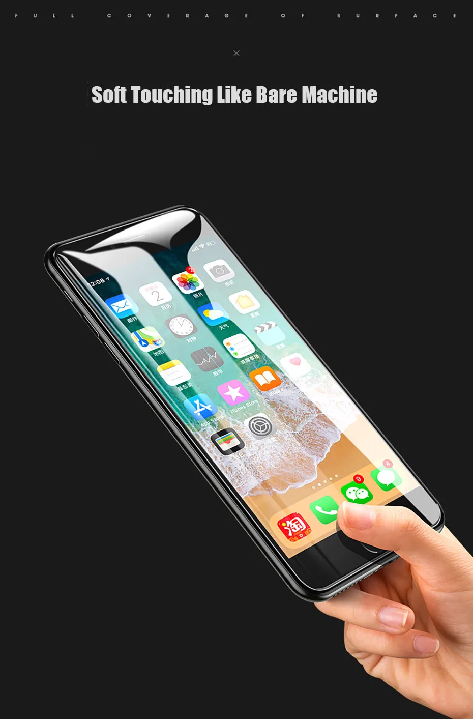MOUSEMI 9H Ultra-Thin Tempered Glass For iPhone 8 7 6 6s Plus 6D Full Cover Screen Protector Protective Film For iPhone X 7 8 6s (2)