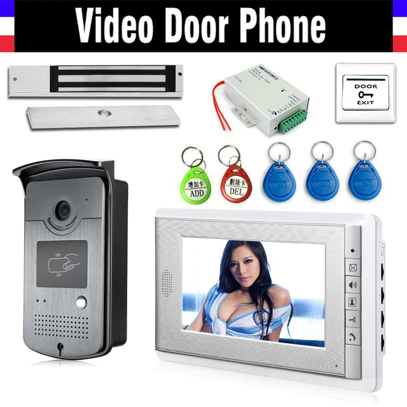 7" Screen Video Door Phone Intercom Doorbell System RFID Card+ 180kg Electric Magnetic Lock+ Door Exit +Power, Camera Waterproof
7" Screen Video Door Phone Intercom Doorbell System RFID Card+ 180kg Electric Magnetic Lock+ Door Exit +Power, Camera Waterproof