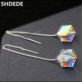 SHDEDE Square Crystal from Swarovski Elements Long Drop Dangle Earrings For Women Ear Line Eardrop Bride Party Jewelry -23075
SHDEDE Square Crystal from Swarovski Elements Long Drop Dangle Earrings For Women Ear Line Eardrop Bride Party Jewelry -23075