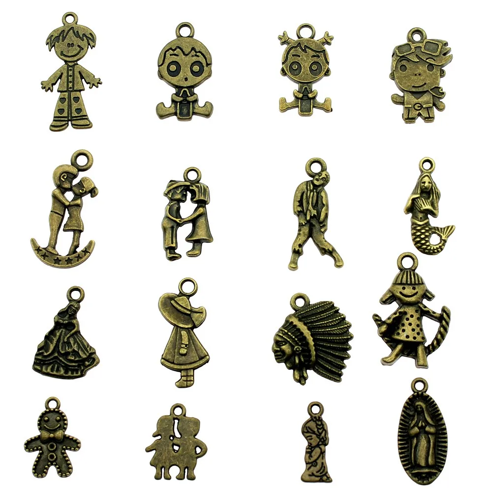 15pcs Charms Boy Antique Bronze Plated Girl Charms Pendant Jewelry Girl And Boy Charms Jewelry Accessories
15pcs Charms Boy Antique Bronze Plated Girl Charms Pendant Jewelry Girl And Boy Charms Jewelry Accessories