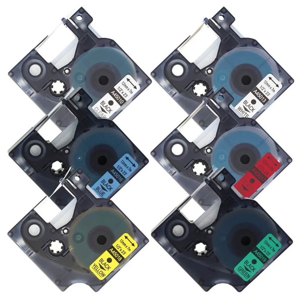 6 Pack Combo Set D1 45010 45013 45016 45017 45018 45019 Label Tape Compatible for DYMO LabelManager 160 220P 280 PnP 360D 420P
6 Pack Combo Set D1 45010 45013 45016 45017 45018 45019 Label Tape Compatible for DYMO LabelManager 160 220P 280 PnP 360D 420P