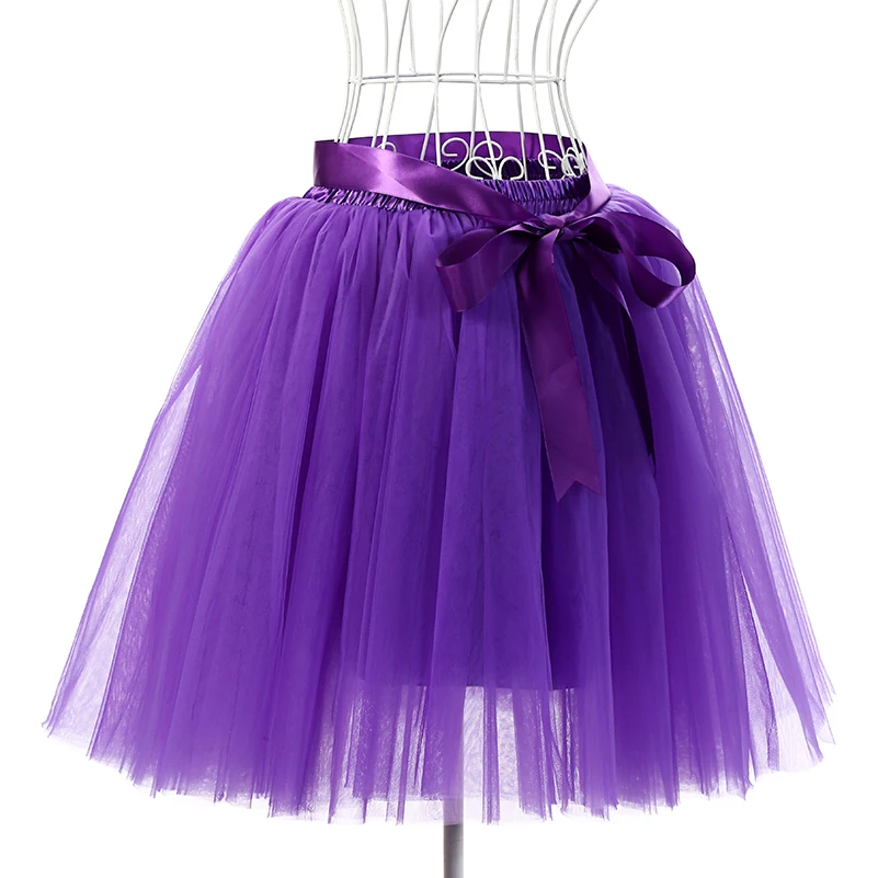 Image Skirts Womens 7 Layers 50 cm Midi Tulle Skirt American Apparel Tutu Skirts Women Ball Gown Party Petticoat 2016 faldas saia jupe