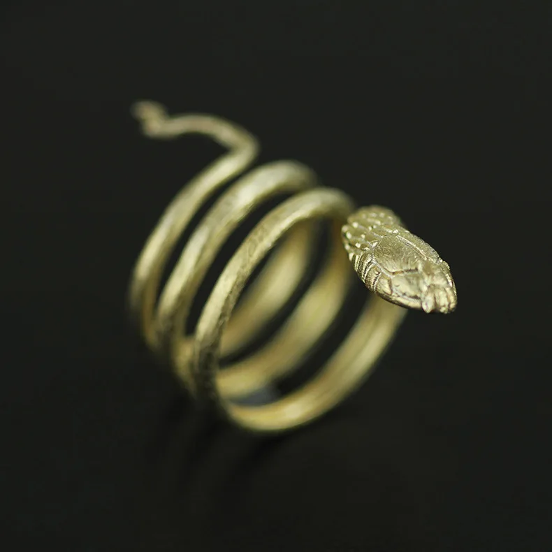 

925 Sterling Silver jewelry winding snake adjustable open size ring anel de prata esterlina