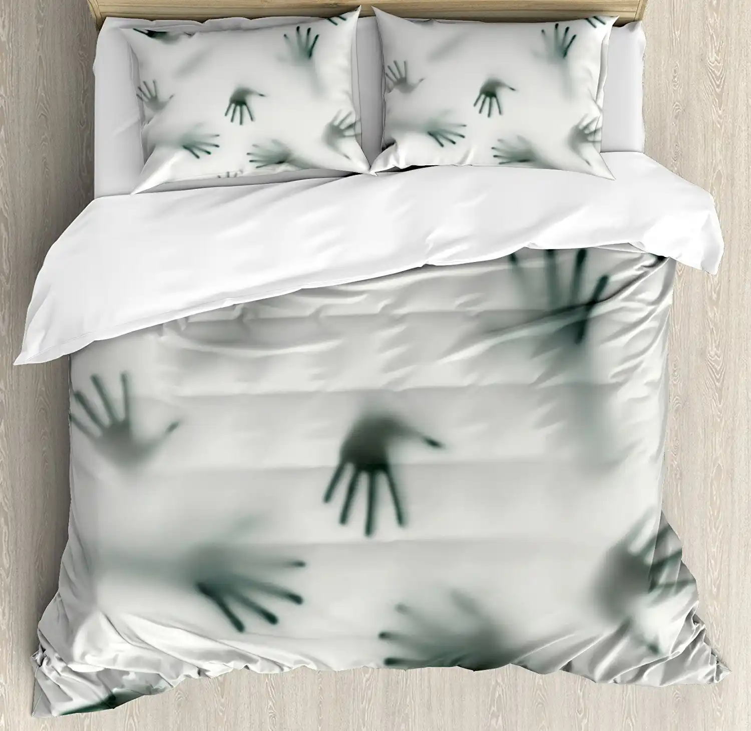 Horror House Duvet Cover Set Frightening Hands Arms Ghost Shadow