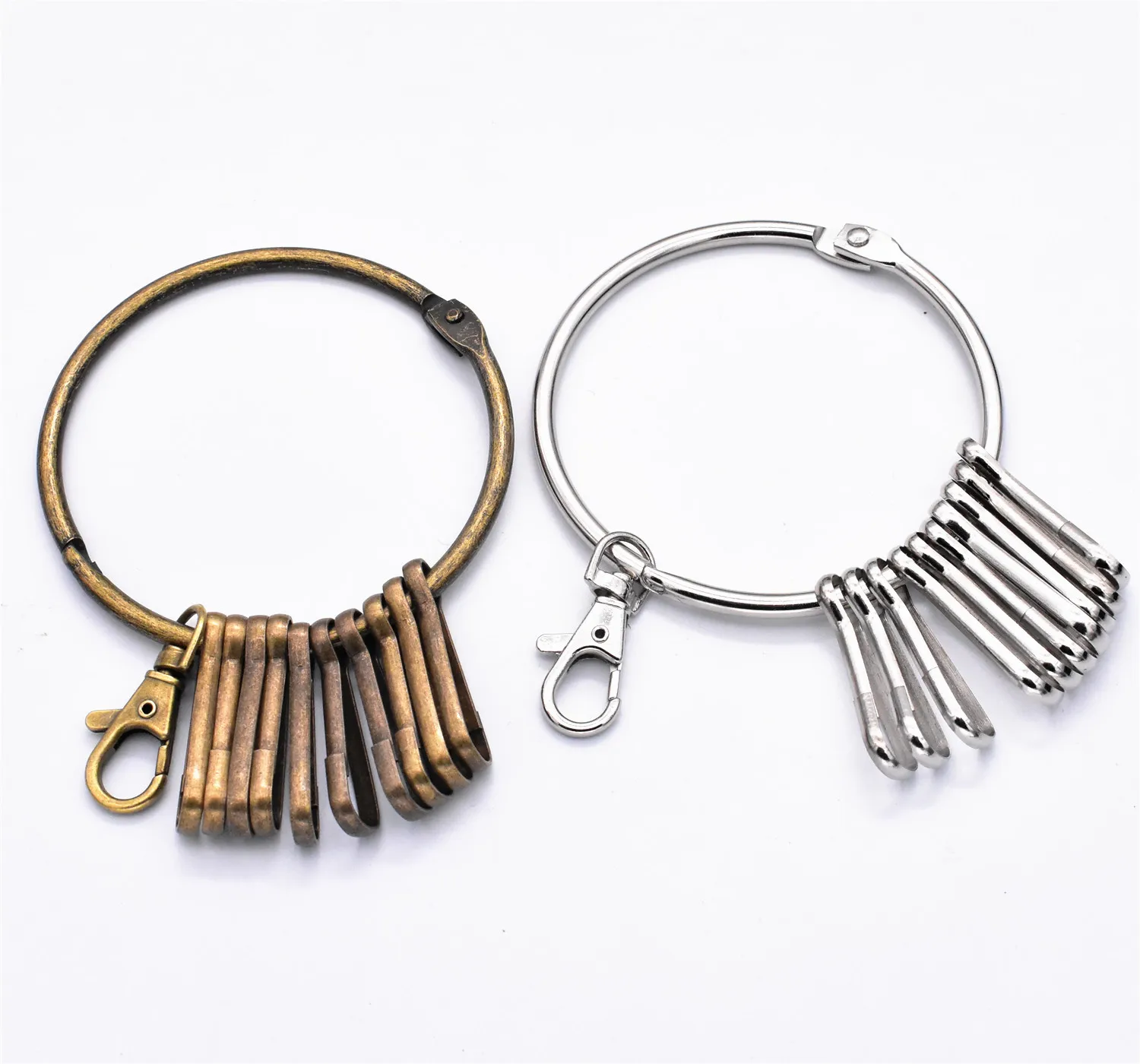 Antique Silver and Bronze Plated Big Keyring with Lobster Buckle and Ten Long Buckles For Making Personality KeyChain
Antique Silver and Bronze Plated Big Keyring with Lobster Buckle and Ten Long Buckles For Making Personality KeyChain